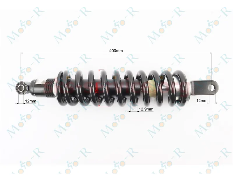 Фото 3 - Амортизатор задний  Loncin LX200GY-3  400мм*d79мм (втулка 12мм / вилка 12мм) регулир