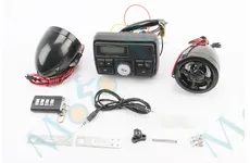 АУДІО-блок з РК дисплеєм (МРЗ-USB/SD, FM, пультДУ, сигналізація) + колонки 2шт (чорні)