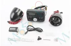  АУДІО-блок з РК дисплеєм (МРЗ-USB/SD, FM, пультДУ, сигналізація) + колонки 2шт (чорні 