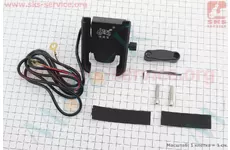 Утримувач телефону на кермо металевий + USB зарядка (мінім. ширина телефону 60мм, макс. ширина 95мм)