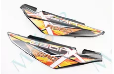 X-Road Light 200-250 пластик - задній бічний лев., правий. к-кт 2шт, ЧОРНИЙ з помаранчевим малюнком