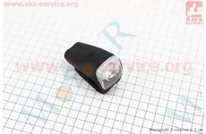Ліхтар передній 1 діод, силіконовий, Li-ion 3.7V 480mAh зарядка від USB, вологозахисний, чорний JY-378FU