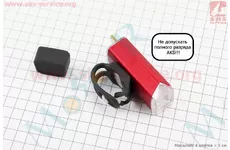 Ліхтар передній 1 діод 180 lumen алюмінієвий, Li-ion 3.7V 800mAh зарядка від USB, вологозахисний, червоний MC-QD001 (не допускати повного розряду АКБ)