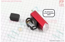 Ліхтар передній 1 діод 180 lumen алюмінієвий, Li-ion 3.7V 800mAh зарядка від USB, вологозахисний, червоний MC-QD001 (не допускати повного розряду АКБ)