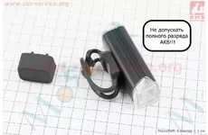 Ліхтар передній 1 діод 180 lumen алюмінієвий, Li-ion 3.7V 800mAh зарядка від USB, вологозахисний, чорний MC-QD001 (не допускати повного розряду АКБ)