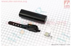 Ліхтар передній 1 діод 400 lumen алюмінієвий, Li-ion 3,7V 2000mAh зарядка від USB, вологозахисний, чорний EOS200