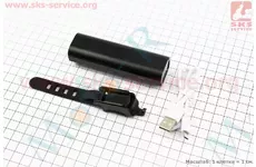 Ліхтар передній 1 діод 400 lumen алюмінієвий, Li-ion 3,7V 2000mAh зарядка від USB, вологозахисний, чорний EOS200