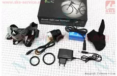 Ліхтар передній 1 діод 1800 lumen алюмінієвий, Li-ion 4800mAh із зарядкою, вологозахисний