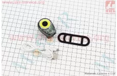 Ліхтар передній 100 lumen, алюмінієвий, Li-ion 3.7V 500mAh зарядка від USB, вологозахисний, сірий BK200