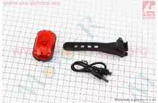 Ліхтар задній 1 діод 25 lumen, Li-ion 3.7V 700mAh зарядка від USB, вологозахисний, JY-6097T