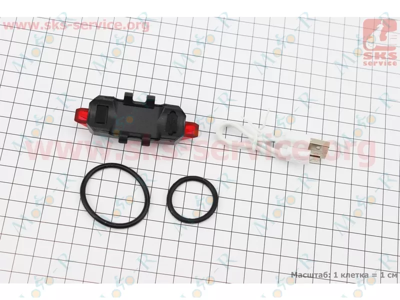 Фото 3 - Ліхтар задній 5 діодів 15 lumen, Li-ion 3.7V 330mAh зарядка від USB, вологозахисний, BS-216/DС-918