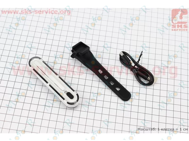 Фото 2 - Фонарь задний 60 lumen, Li-ion 3.7V 700mAh зарядка от USB, влагозащитный, JY-6085C