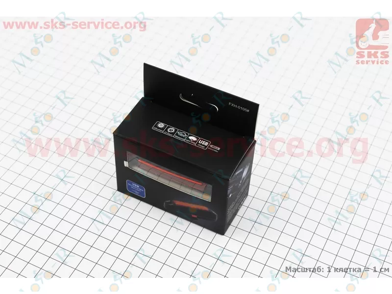 Фото 4 - Фонарь задний 110 lumen, Li-ion 3.7V 500mAh зарядка от USB, влагозащитный, черный FXH-0105