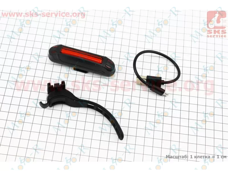 Фото 2 - Фонарь задний 110 lumen, Li-ion 3.7V 500mAh зарядка от USB, влагозащитный, черный FXH-0105