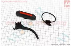 Ліхтар задній 110 lumen, Li-ion 3.7V 500mAh зарядка від USB, вологозахисний, чорний FXH-0105