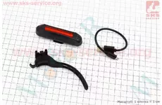 Ліхтар задній 110 lumen, Li-ion 3.7V 500mAh зарядка від USB, вологозахисний, чорний FXH-0105