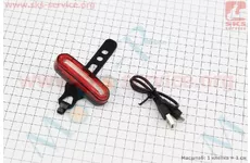 Ліхтар задній 120 lumen, Li-ion 3.7V 600mAh зарядка від USB, вологозахисний, AQY-096
