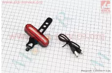 Ліхтар задній 120 lumen, Li-ion 3.7V 600mAh зарядка від USB, вологозахисний, AQY-096