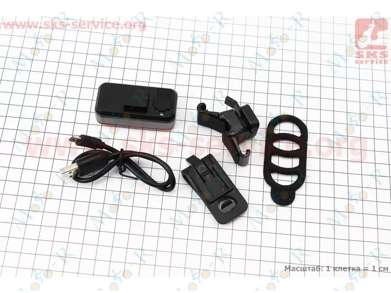 Фото 3 - Фонарь задний 120 lumen алюминиевый, Li-ion 3.7V 500mAh зарядка от USB, ДАТЧИК СВЕТА, влагозащитный, RPL-2286