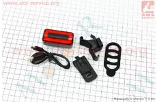 Ліхтар задній 120 lumen алюмінієвий, Li-ion 3.7V 500mAh зарядка від USB, ДАТЧИК СВІТЛА, вологозахисний, RPL-2286