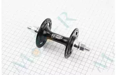 Втулка передняя FIX алюминиевая 14Gx32H, 2 пром-подшипники 6000 2RS, крепл. гайка, черная FB-A266В