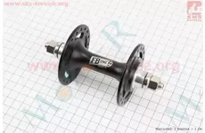 Втулка передняя FIX алюминиевая 14Gx36H, 2 пром-подшипники 6000 2RS, крепл. гайка, черная FB-A266В