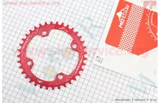 Зірка передня Narrow Wide 36Т (BCD:104мм) MTB, алюмінієва, червона