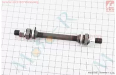 Вісь передня на MTB М10х140мм у зборі, під гайку, чорна KT-260