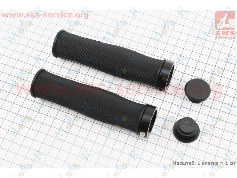 Фото 2 - Ручки руля 130мм с зажимом Lock-On, черные TPE-187A