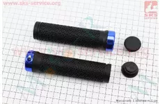 Ручки керма 130мм із затискачем Lock-On, чорно-сині TPR-083