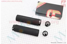 Ручки керма 130мм із затиском Lock-On, неопренові, чорні AG-114
