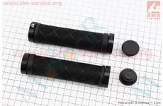 Ручки керма 130мм із затиском Lock-On з двох сторін, чорні TPE-093