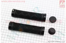 Ручки керма 130мм із затиском Lock-On з двох сторін, чорні TPE-093