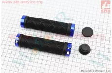 Ручки керма 130мм із затискачем Lock-On з двох сторін, чорно-сині TPE-093