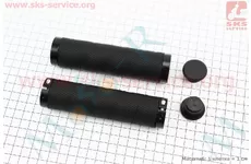 Ручки керма 130мм із затискачем Lock-On з двох сторін, екошкіра, чорні PU-192A