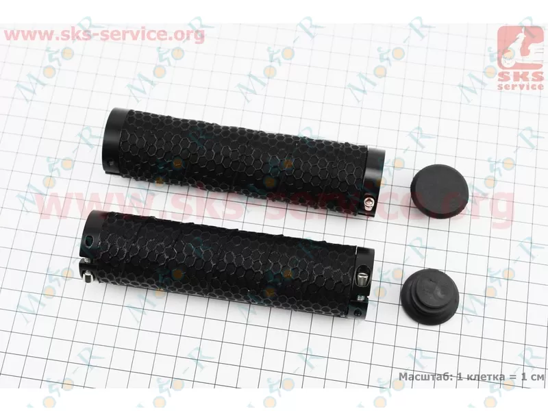 Фото 2 - Ручки руля 130мм с зажимом Lock-On с двух сторон, черные Silicone S-192С