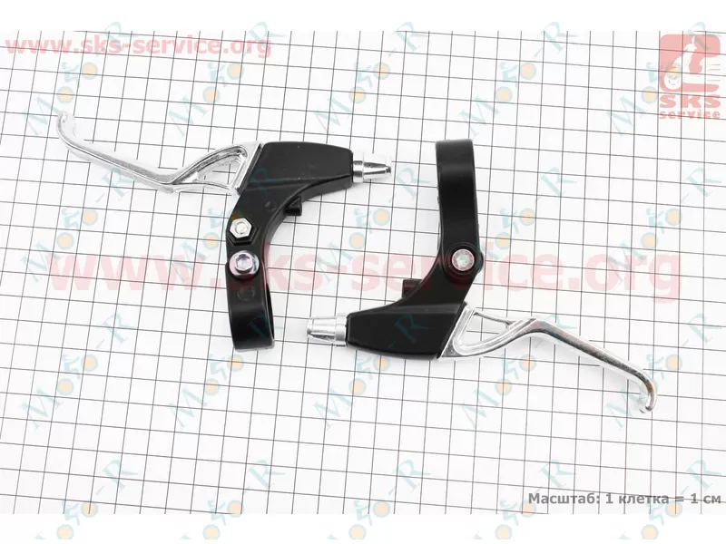Фото 2 - Тормозные ручки V-brake, алюминиевые, черно-серые BL-232