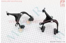 Гальмо ROAD V-brake заднє+переднє, хід колодки 45-57мм, кліщового типу, алюмінієві, чорні 450D