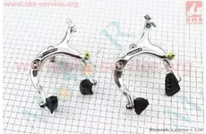 Гальмо ROAD V-brake заднє+переднє, хід колодки 67-79мм, кліщового типу, алюмінієві, HJ-1201AD