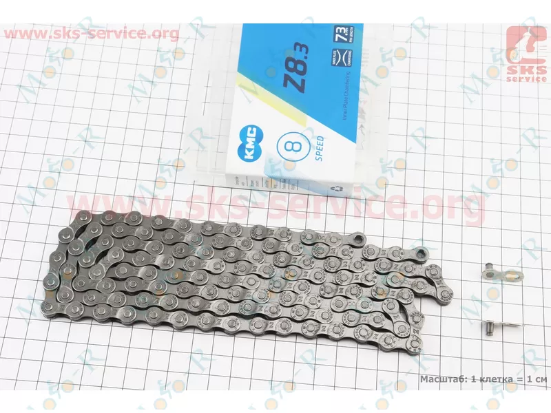 Фото 2 - Цепь приводная 1/2х3/32х116L на 8 скоростей, серая Z8.3 P