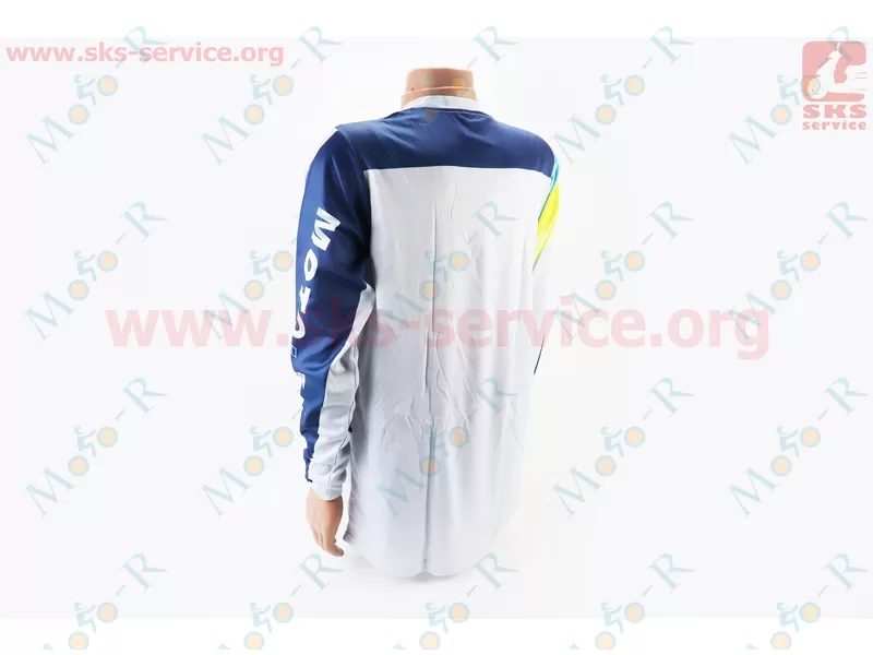 Фото 3 - Футболка (Джерси) для мужчин S - (Polyester 100%), длинные рукава, свободный крой, бело-синяя, НЕ оригинал, тип 2