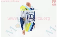 Футболка (Джерсі) для чоловіків S - (Polyester 100%), довгі рукави, вільний крій, біло-синя, НЕ оригінал, тип 2