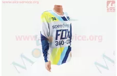 Футболка (Джерсі) для чоловіків S - (Polyester 100%), довгі рукави, вільний крій, біло-синя, НЕ оригінал, тип 2