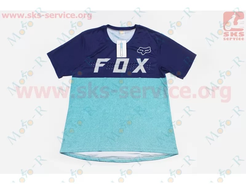 Фото 2 - Футболка (Джерси) для мужчин M - (Polyester 100%), короткие рукава, свободный крой, сине-бирюзовый, НЕ оригинал