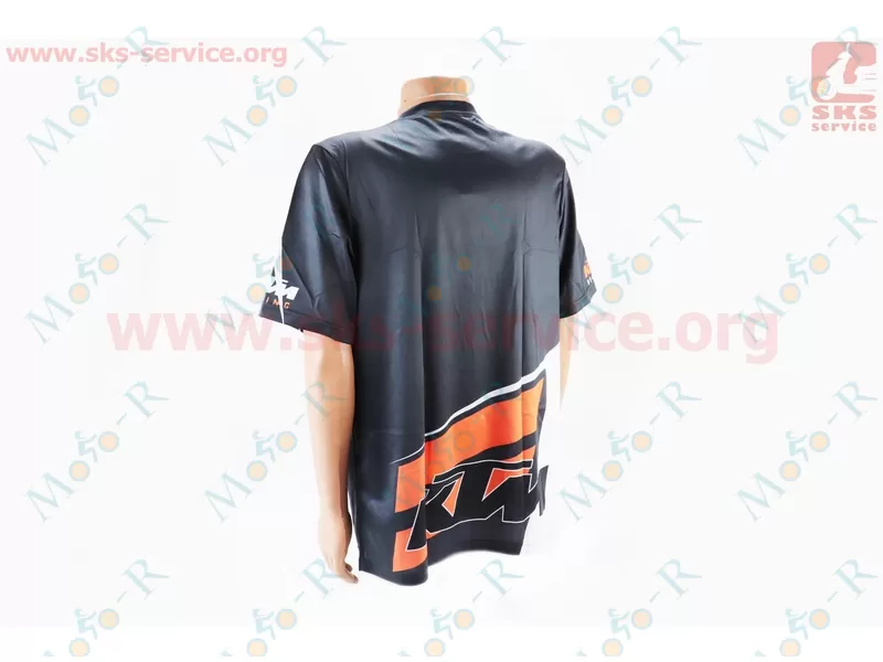 Фото 3 - Футболка (Джерси) для мужчин M - (Polyester 100%), короткие рукава, свободный крой, черно-бело-оранжевая, НЕ оригинал