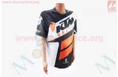 Футболка (Джерсі) для чоловіків M - (Polyester 100%), короткі рукави, вільний крій, чорно-біло-жовтогаряча, НЕ оригінал