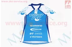 Футболка (Джерсі) для чоловіків L - (Polyester 80% / Spandex 20%), короткі рукави, вільний крій, біло-синя, НЕ оригінал