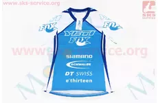 Футболка (Джерсі) для чоловіків L - (Polyester 80% / Spandex 20%), короткі рукави, вільний крій, біло-синя, НЕ оригінал