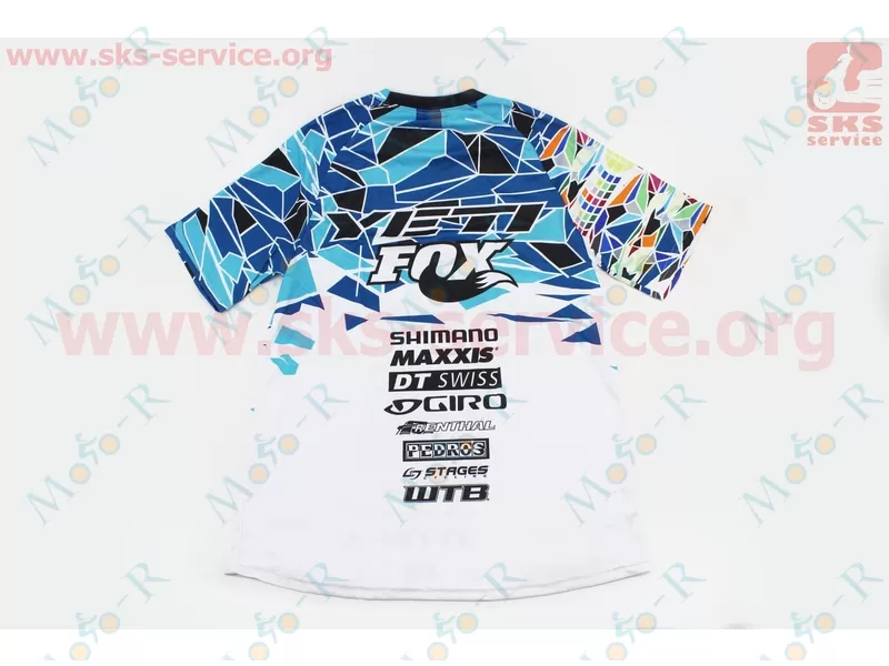 Фото 3 - Футболка (Джерси) для мужчин L - (Polyester 80% / Spandex 20%), короткие рукава, свободный крой, бело-сине-черная, НЕ оригинал