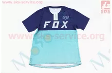 Футболка (Джерсі) для чоловіків L - (Polyester 80% / Spandex 20%), короткі рукави, вільний крій, синьо-бірюзовий, НЕ оригінал